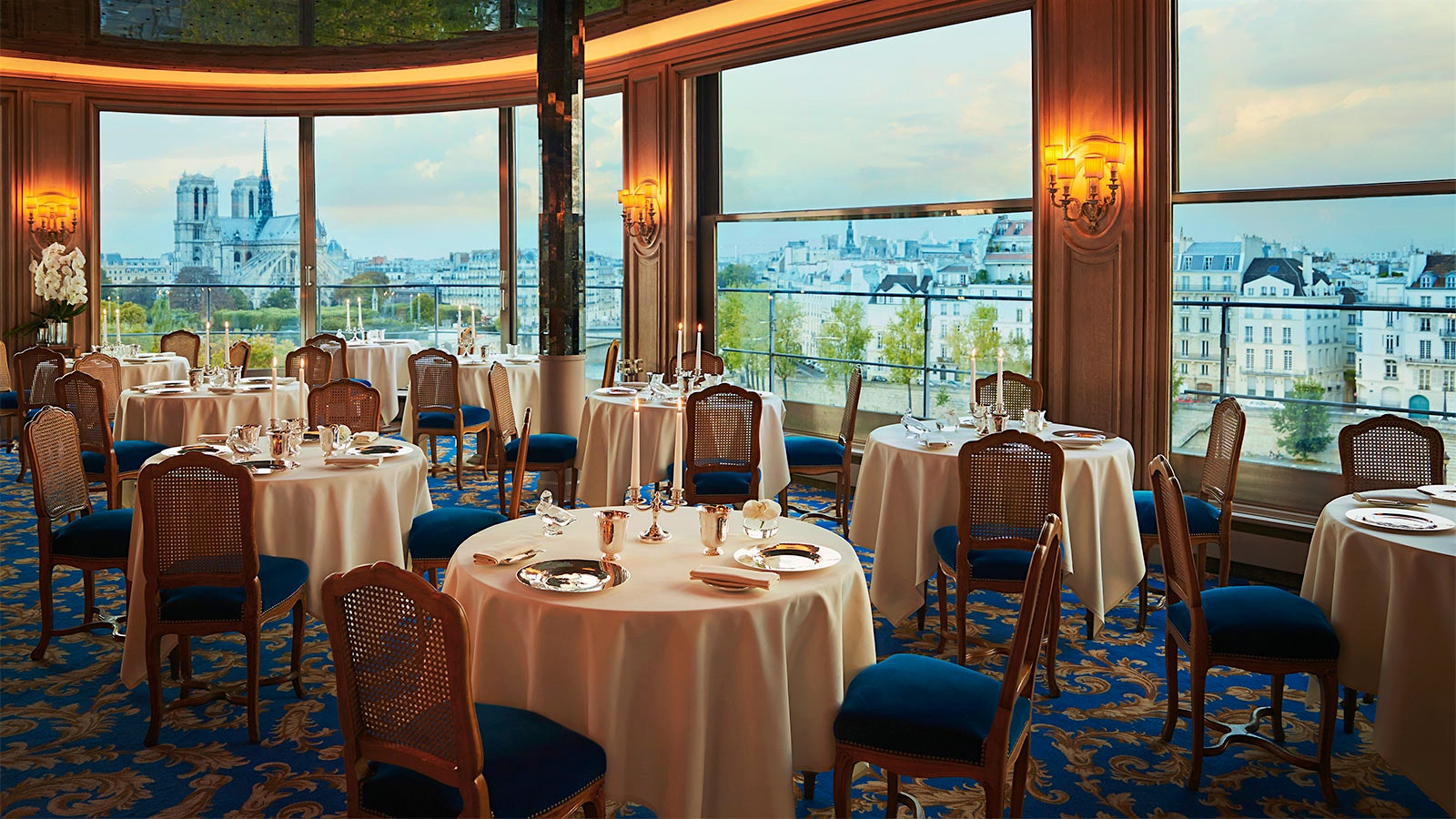  The view of Paris from La Tour d’Argent’s dining room, with Notre Dame Cathedral in the distance.